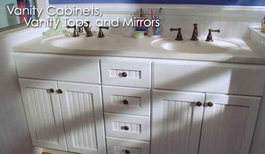 vanity cabinets, countertops and mirrors